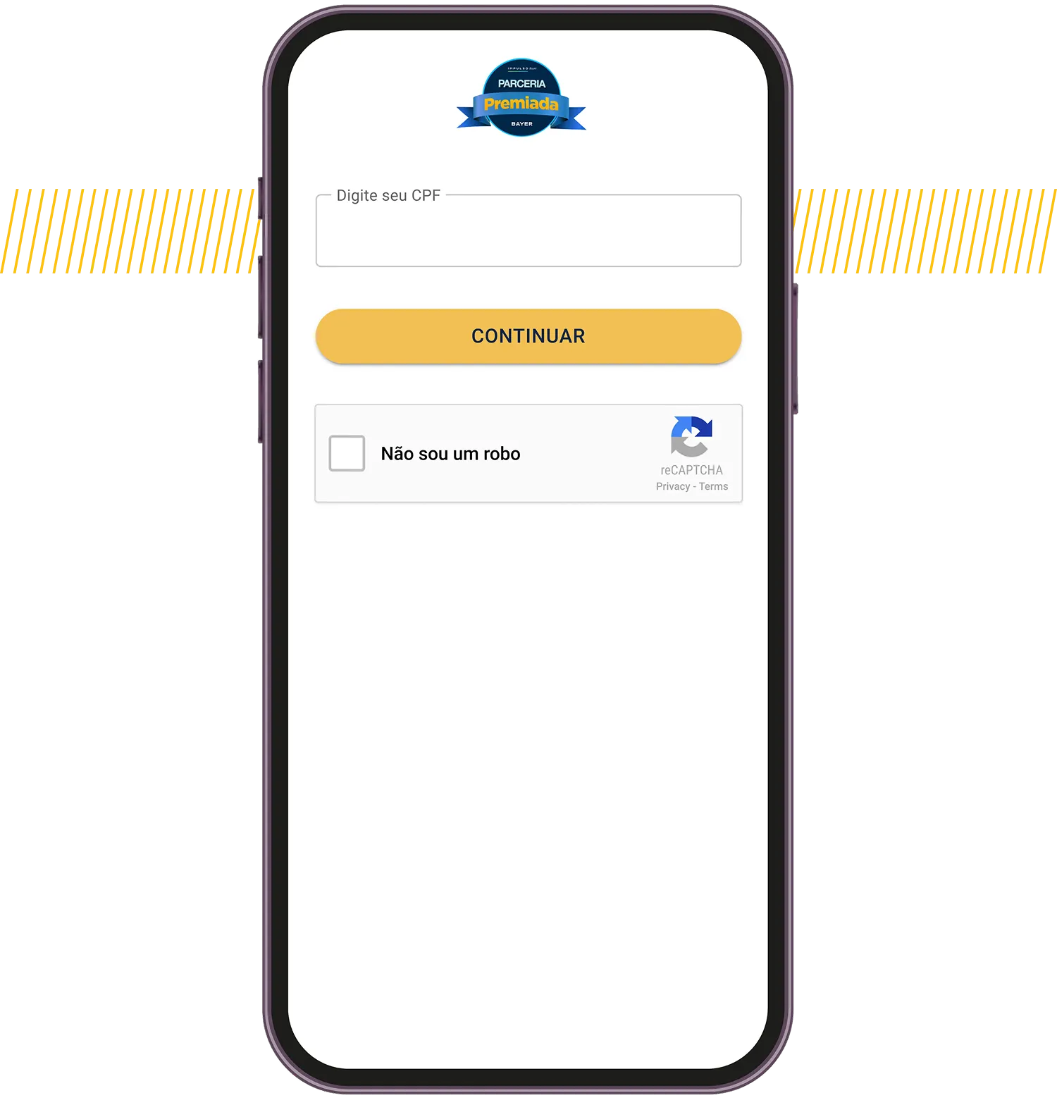 Celular com o aplicativo